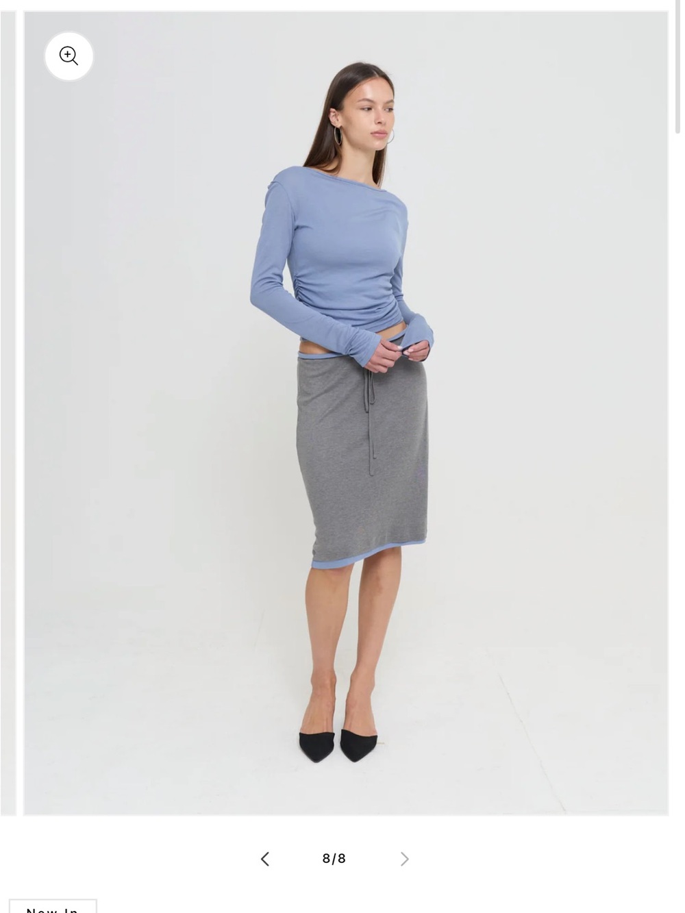 Women's Long-Sleeve Boatneck Top in Light Blue